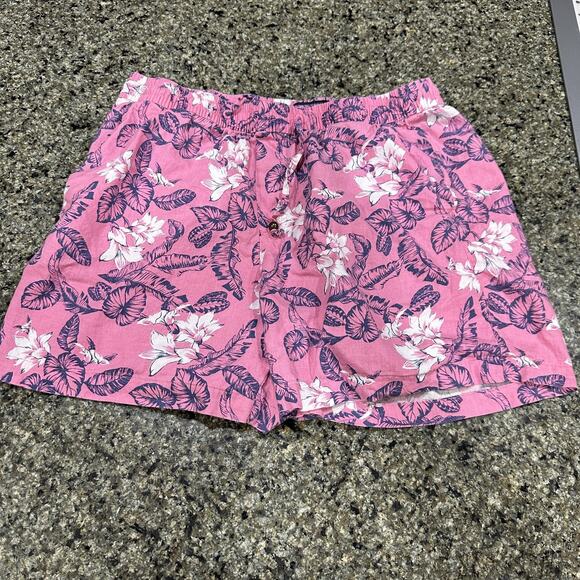 Margaritaville Island Reserve Shorts Womens Large Linen Blend Swim Trunks Floral - Picture 1 of 6